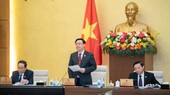 Chủ tịch Quốc hội Vương Đình Huệ phát biểu khai mạc Phiên họp thứ 20 của Ủy ban Thường vụ Quốc hội. Ảnh: VIẾT CHUNG