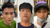 Nhóm đối tượng gồm: Huân - Quốc - Phú (từ trai qua phải) tại cơ quan công an