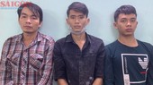 Nhóm đối tượng tại cơ quan công an. Ảnh: CHÍ THẠCH