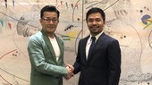 Manny Pacquiao bắt tay với Chủ tịch Rizin, ông Nobuyuki Sakakibara