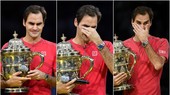Federer xúc động trên bục nhận cúp