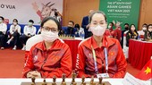 Bảo Trâm và Kim Phụng là 2 kỳ thủ đại diện cho cờ vua Việt Nam trong đội hình dự Olympiad 2022. Ảnh: B.BP