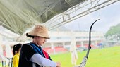 Thanh Nhi là cung thủ giành tấm HCV duy nhất cho đội TT-Huế ở giải năm nay. Ảnh: T.NHI