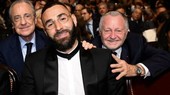 Benzema cùng hai "ông trùm" Flo Perez và Aulas