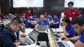 Participants in the cyber security drill 2022 at Quang Trung Software City in HCMC.