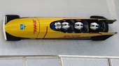 Phần thi bobsleigh (xe trượt lòng máng) 4 nam tại sự kiện thi đấu thử nghiệm. Ảnh: GETTY IMAGES