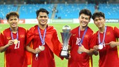 Các tuyển thủ U23 Việt Nam ăn mừng chức vô địch Giải U23 Đông Nam Á 2022