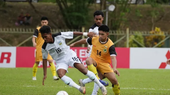 Brunei (áo vàng) gần như chắc suất dự vòng bảng AFF Cup 2022. ẢNH: AFF