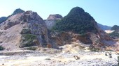 The landscape of mountains in Quy Hop District in Nghe An Province is destroyed because of white marble mining. (Photo: SGGP)