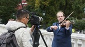 Documentaries of the Russian October Revolution are shot in Russia.