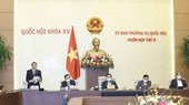 Vice NA Chairman Nguyen Duc Hai speaks at the working session. (Photo: SGGP)