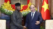 President Nguyen Xuan Phuc (R) and Nigerian Vice President Yemi Osinbajo at the meeting on December 7 (Photo: SGGP)