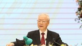 Party General Secretary Nguyen Phu Trong speaks at the ceremony. (Photo: SGGP)