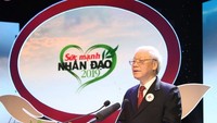 Party General Secretary and President Nguyen Phu Trong addresses the “Strength of humanity 2019” prorgamme in Hanoi on January 13 (Photo: VNA)