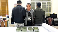贩毒嫌疑人黄亚章与毒品证物。(图:越通社)