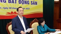国家银行副行长陶明秀(左)在会议上发言。(图:NLĐ)