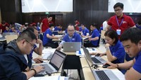 Participants in the cyber security drill 2022 at Quang Trung Software City in HCMC.