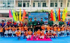 Học sinh Trường Mầm non Hoa Lư (phường Sài Gòn) tham gia hoạt động kỷ niệm Ngày thành lập Quân đội nhân dân Việt Nam