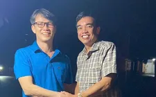 Ông Trần Văn Tâm (trái) khi được tại ngoại. Ảnh: CTV