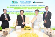 Ông Trần Khải Hoàn, Thành viên HĐQT kiêm Quyền Tổng giám đốc Nam A Bank và Bà Carolin Gassner, Chủ tịch HĐQT GCPF ký kết Biên bản ghi nhớ hợp tác