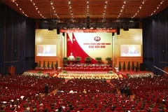 Toàn cảnh phiên khai mạc Đại hội XIII của Đảng lúc Tổng Bí thư, Chủ tịch nước Nguyễn Phú Trọng trình bày báo cáo. Ảnh: VIẾT CHUNG