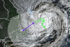 Bão số 15 sẽ thành áp thấp nhiệt đới trước khi vào bờ