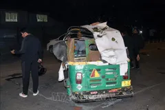 Hiện trường vụ nổ gần Pháo đài Đỏ ở thủ đô New Delhi, Ấn Độ, ngày 10/11/2025. Ảnh: ANI/TTXVN