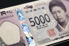 Đồng tiền mệnh giá 5.000 yen của Nhật Bản. Ảnh: Kyodo/TTXVN