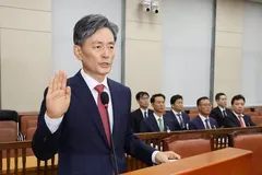 Ông Cho Ji Ho, tân lãnh đạo Cơ quan Cảnh sát Quốc gia, tuyên thệ nhậm chức trong phiên điều trần phê chuẩn tại Quốc hội, ngày 29-7-2024. Ảnh tư liệu (minh họa): Yonhap 