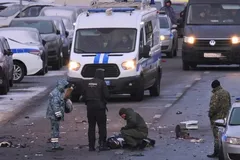 Hiện trường vụ nổ khiến hai cảnh sát và một người thứ ba thiệt mạng, Moskva, Liên bang Nga, ngày 24-12. Ảnh: Sputnik