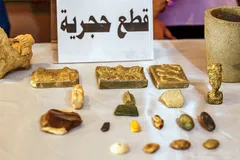 Các hiện vật thu hồi được từ IS tại Bảo tàng Quốc gia Iraq ở Baghdad, ngày 15-7-2015.