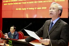 Thường trực Ban Bí thư Trần Quốc Vượng phát biểu tại hội thảo. Ảnh: VIẾT CHUNG