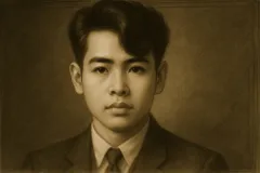 Chân dung nhà thơ Phạm Hầu do AI vẽ lại. 