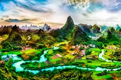 Địa danh du lịch nổi tiếng Dương Sóc, thuộc huyện Quế Lâm, Trung Quốc.