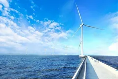 Các turbines Nhà máy điện gió số 7 tại thị xã Vĩnh Châu, tỉnh Sóc Trăng - TUẤN QUANG