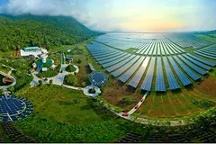 Bình minh trên Nhà máy ĐMT An Hảo vô cùng tráng lệ
