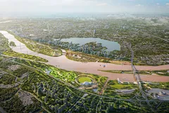 Phối cảnh dự án Trục đại lộ cảnh quan sông Hồng.