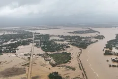 Nước lũ đổ về gây ngập nhiều khu vực trũng, thấp tại xã Đại Lộc (TP Đà Nẵng). Ảnh: NGUYỄN CƯỜNG