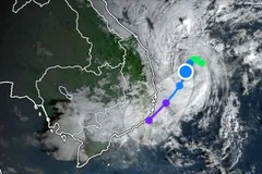 Ảnh mây vệ tinh lúc 7 giờ ngày 2-12. Nguồn: Z.E