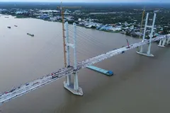 Dự án cầu Rạch Miễu 2 đã hoàn thành hơn 87%