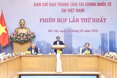 Thủ tướng Phạm Minh Chính chủ trì và phát biểu tại phiên họp thứ nhất của Ban chỉ đạo về Trung tâm tài chính quốc tế tại Việt Nam, chiều 16-1. Ảnh: VIẾT CHUNG