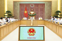 Thủ tướng Lê Minh Hưng chủ trì cuộc họp sáng 9-9. Ảnh: VIẾT CHUNG