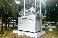 Trạm quan trắc môi trường không khí quốc gia đặt tại Công viên Thanh Xuân, TP Hà Nội. Ảnh: CỤC MÔI TRƯỜNG