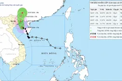 Trung tâm Dự báo khí tượng - thủy văn quốc gia cập nhật vị trí bão số 1 lúc 7 giờ ngày 4-7 