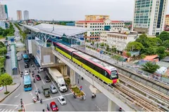 Tuyến đường sắt đô thị Nhổn - Ga Hà Nội đoạn trên cao đã được đưa vào khai thác. Ảnh: MRB