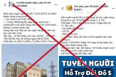 Hàng loạt các bài đăng tuyển dụng người đứng tên đổi tiền Việt sang USD, mỗi ngày nhận công hơn 1 triệu đồng. Ảnh: B.A