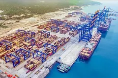 Quang cảnh cảng hàng hóa Vizhinjam ở Thiruvananthapuram, Ấn Độ. Ảnh: ANI/TTXVN