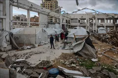 Cảnh đổ nát do xung đột tại Thành phố Gaza. Ảnh: THX/TTXVN