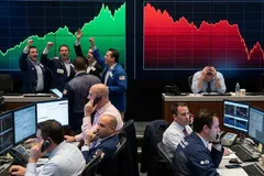 Chứng khoán Mỹ trái chiều. Ảnh minh họa: AI