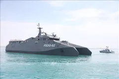 Tàu chiến của Lực lượng Vệ binh Cách mạng Hồi giáo Iran tại Vịnh Persian, gần Bushehr, Iran. Ảnh minh họa: THX/TTXVN